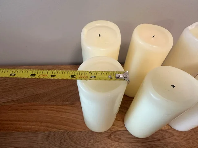 Six 7” White Ivory Pillar Candles image indicator(3)