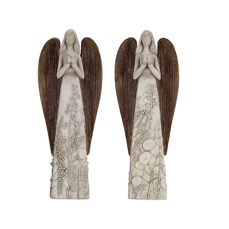 Melrose Resin Set of 2 Angel Statues thumbnail