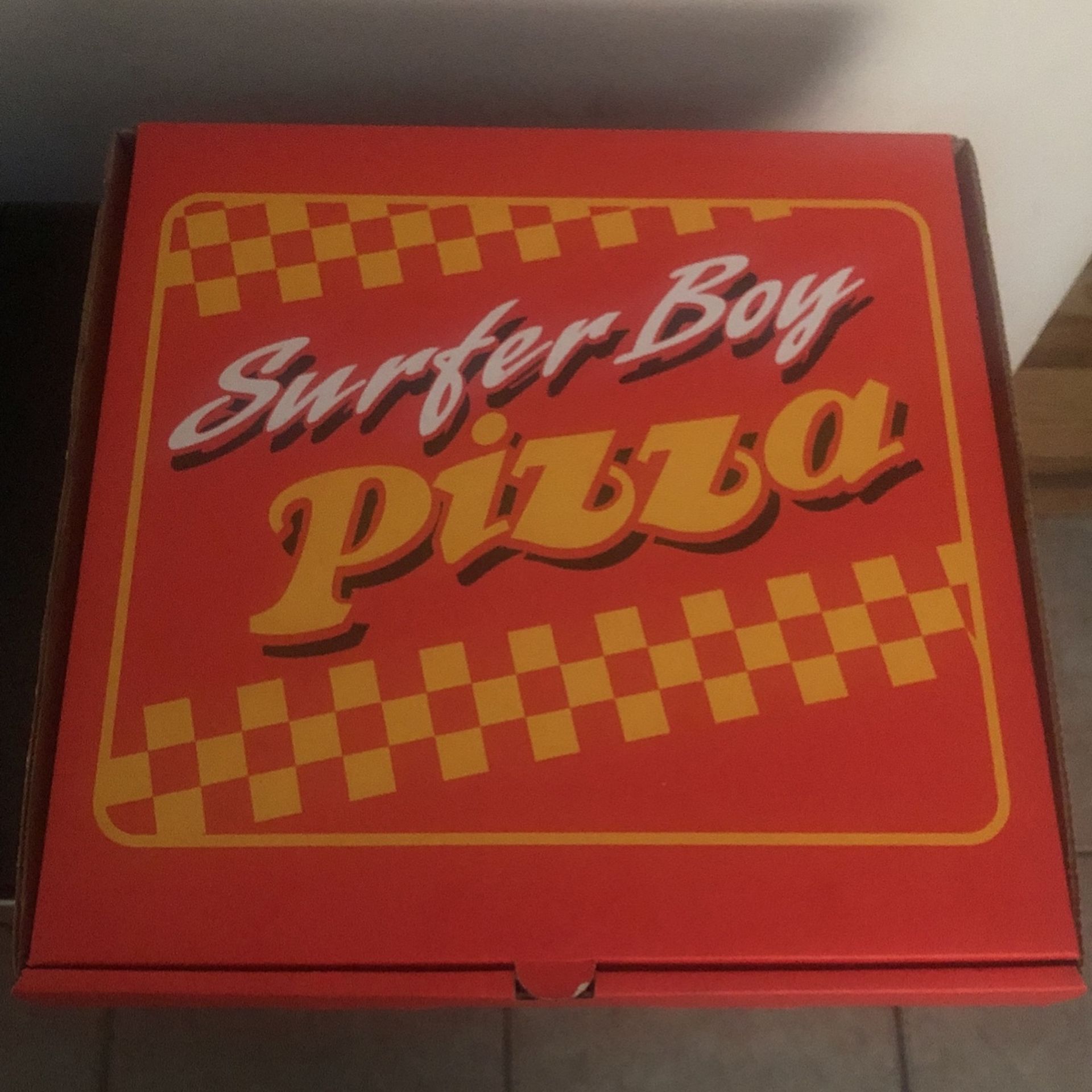 Stranger Things Official Pizza Box From “Surfer Boy Pizza”