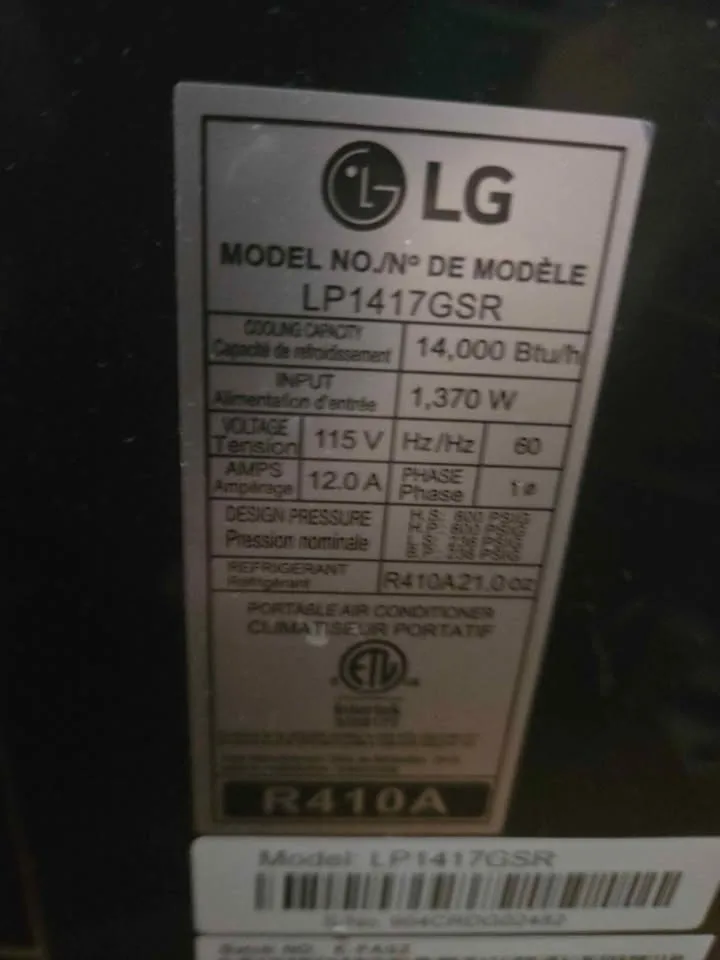 LG 14000 BTU Portable Air Conditioner image indicator(4)
