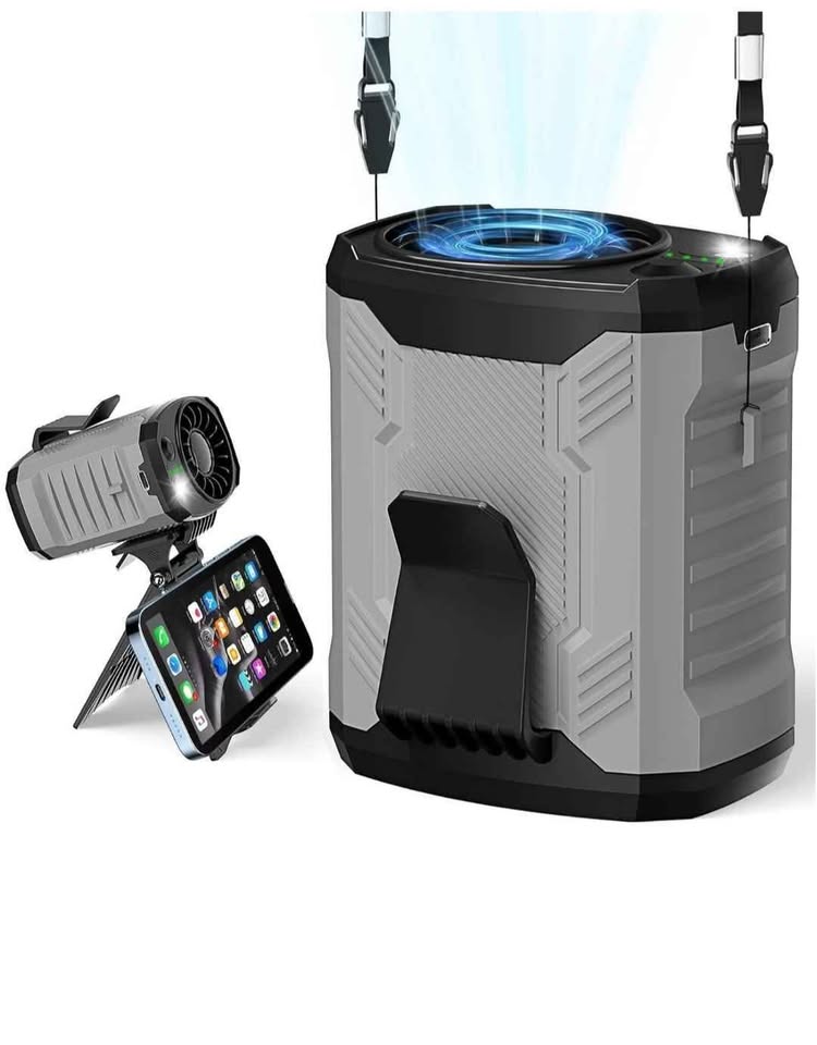 Portable 4-in-1 Fan with Phone Stand & LED Light - photo 2