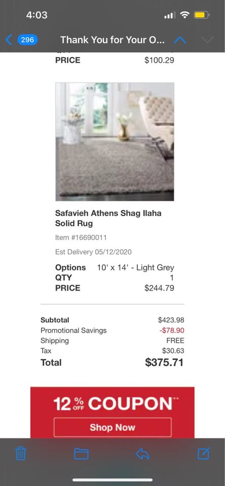 Safavieh grey shag rug - photo 2