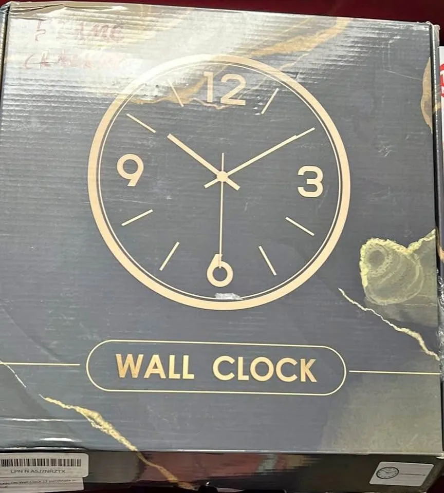 Wall clock 12 inch black and white