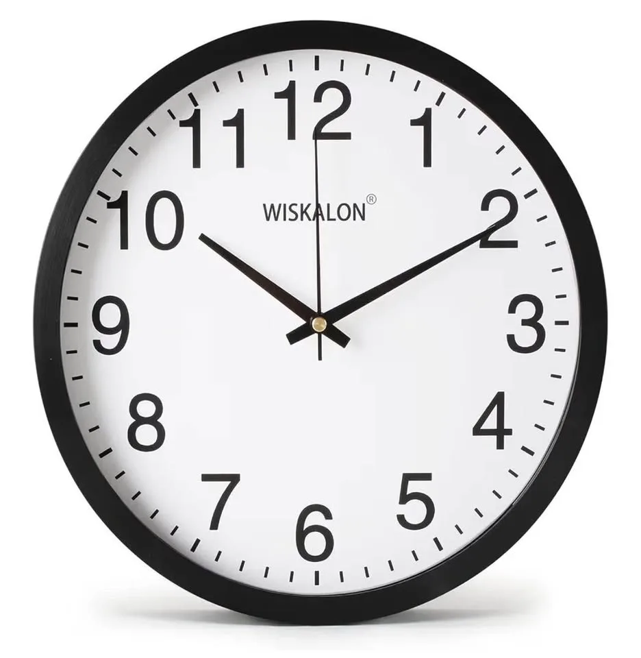 Wall clock 12 inch black and white image indicator(4)