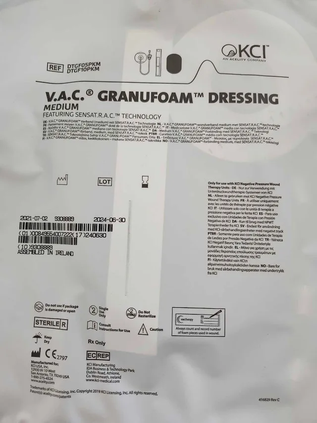 KCI V.A.C. DermaTac Drape and V.A.C Granufoam Dressing image indicator(2)