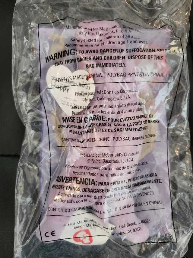 Happy - Ty Teenie Beanie Baby McDonald's Happy Meal Toy image indicator(2)