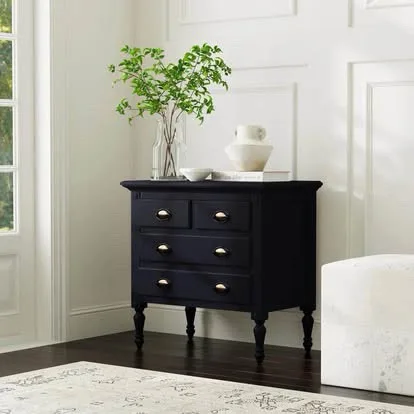 Brand New 4 Drawer Accent Chest in Black thumbnail