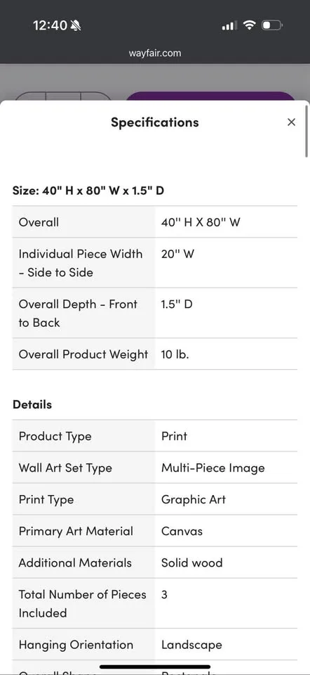 Large Wall Art 3 panels-  40" H x 80" W x 1.5" D image indicator(6)