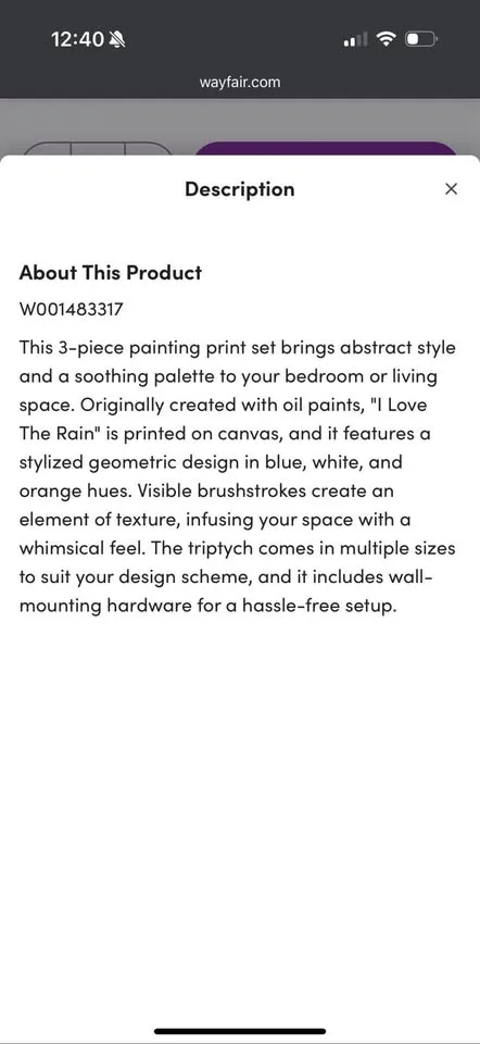 Large Wall Art 3 panels-  40" H x 80" W x 1.5" D image indicator(7)