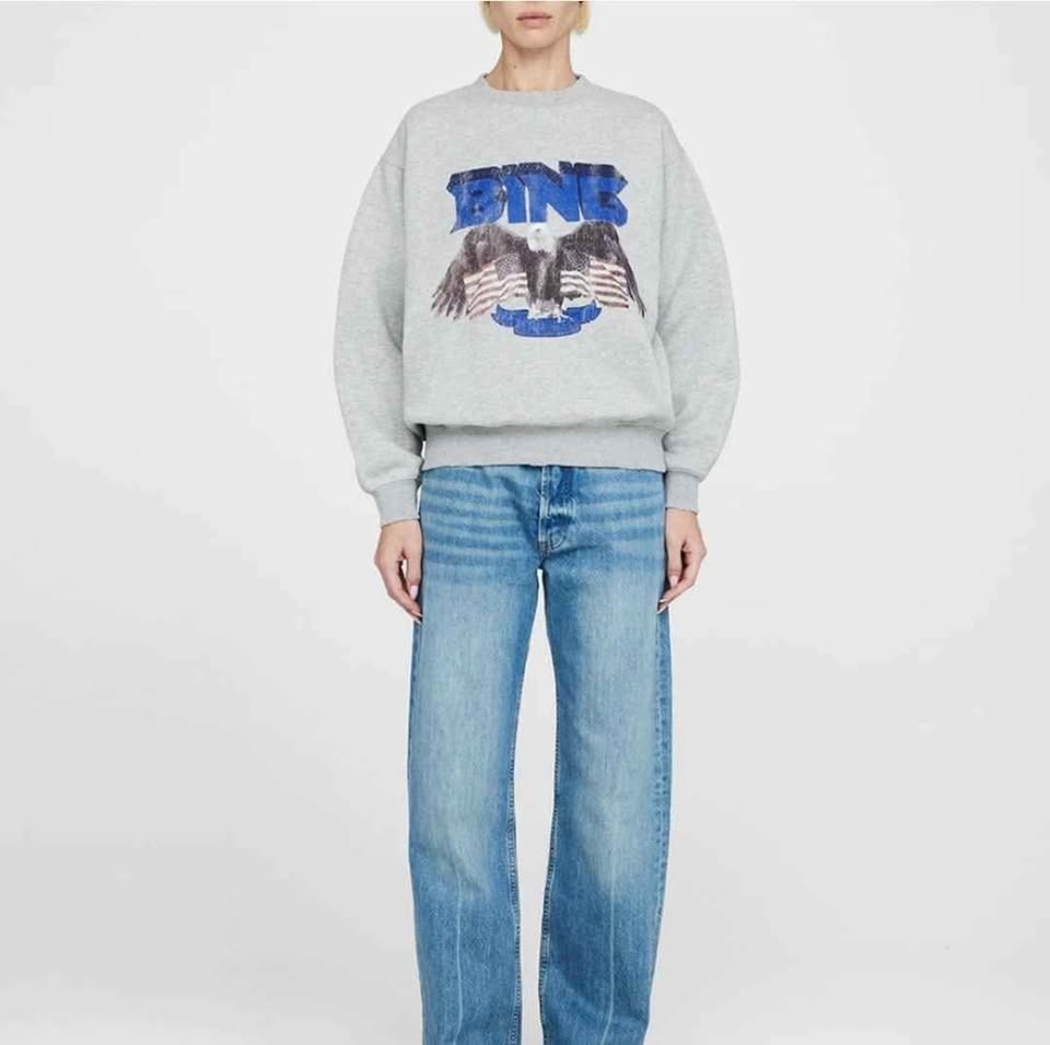 ANINE BING Vintage Logo Sweatshirt, Like New, Large - photo 3