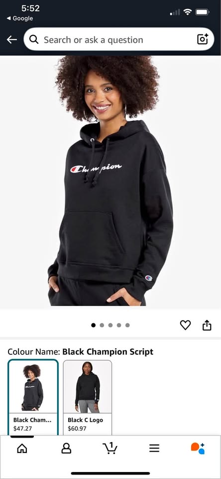Champion Womens Powerblend Relaxed Hoodie, Script logo