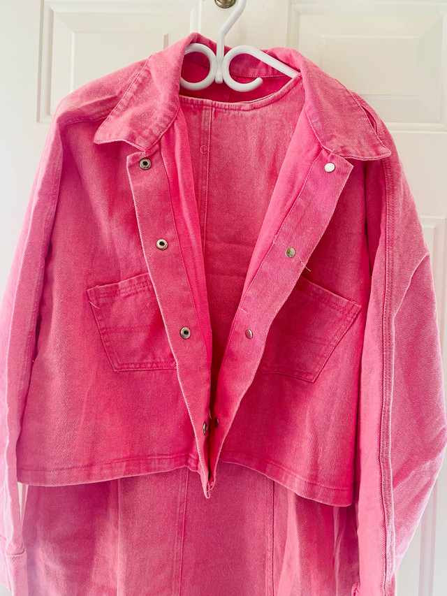 CROPPED  DENIM JACKET/DRESS SET! Size L/XL - photo 2