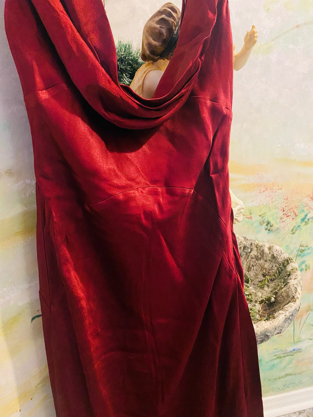 ANGELIQUESatin Cowl Back Maxi Dress - Berry! size XS - photo 5