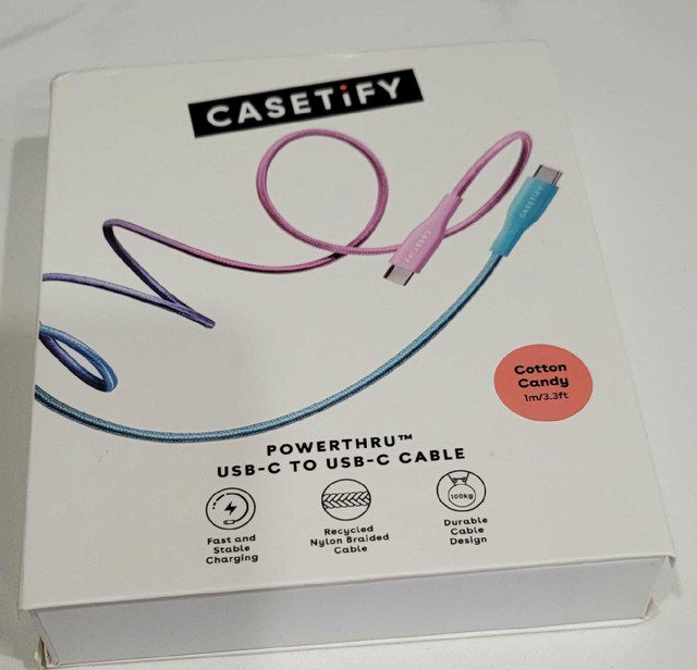 CASETIFY POWERTHRU USB-C TO USB-C CABLE