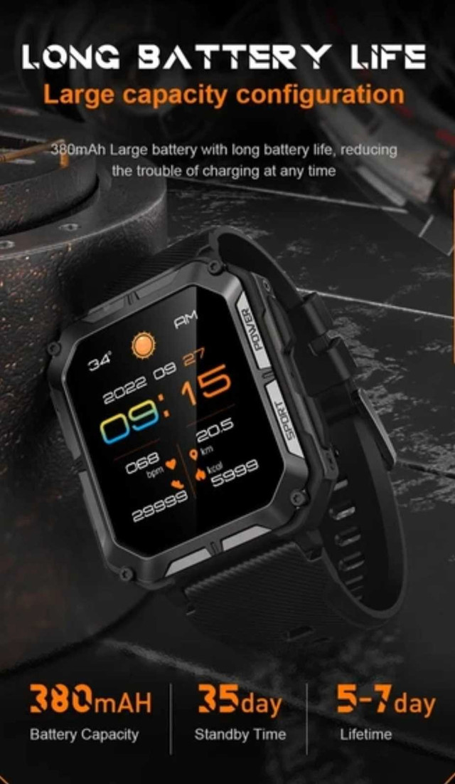 C20PRO SMARTWATCH, SILICONE BLACK - photo 2