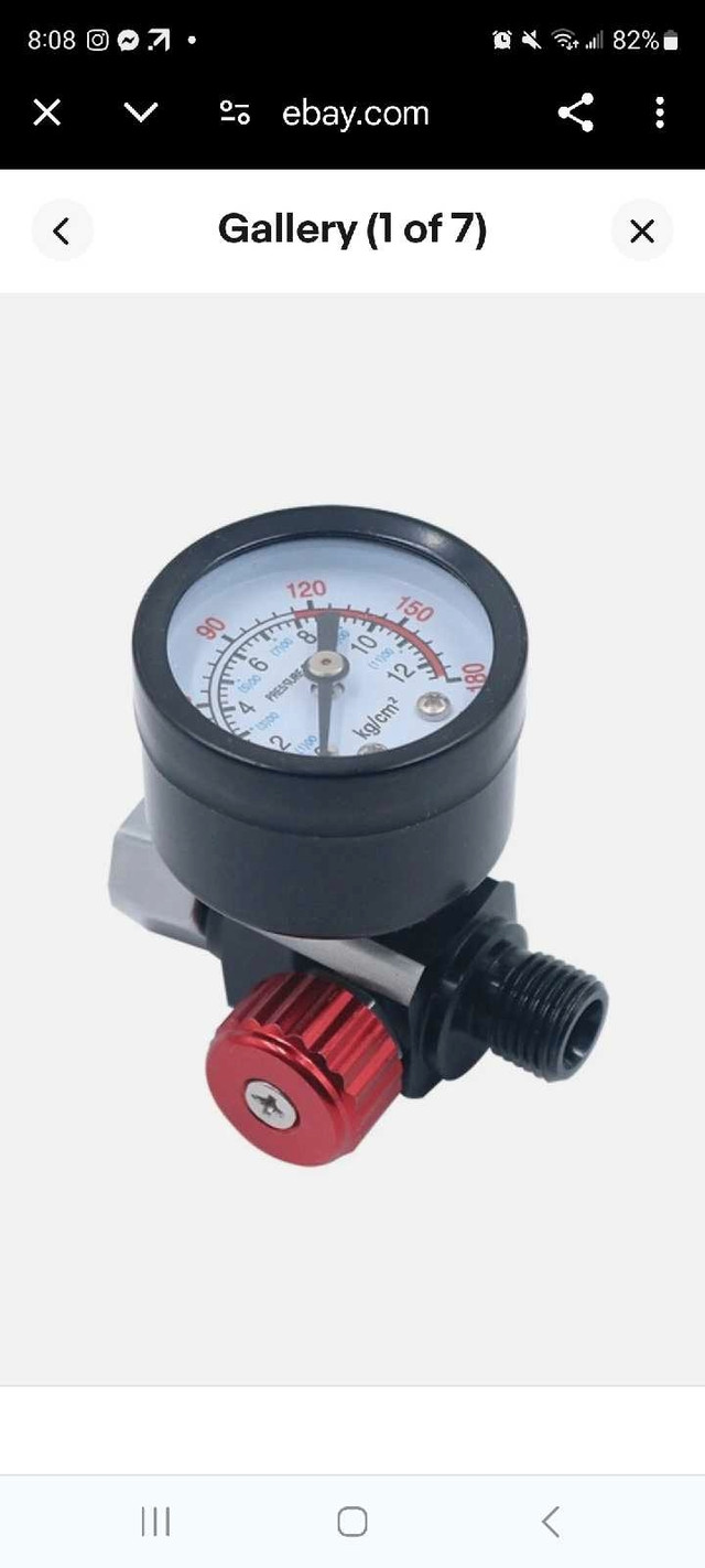 1/4” Air Compressor Regulator with Gauge 0 to 180PSI