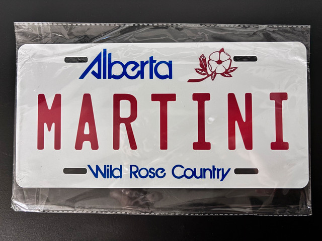 Custom Alberta License Plate Decor - Martini