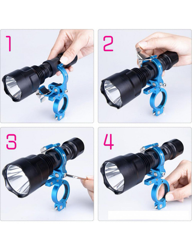 Aluminum Alloy Bike Handlebar Light Mount for Flashlights - photo 2