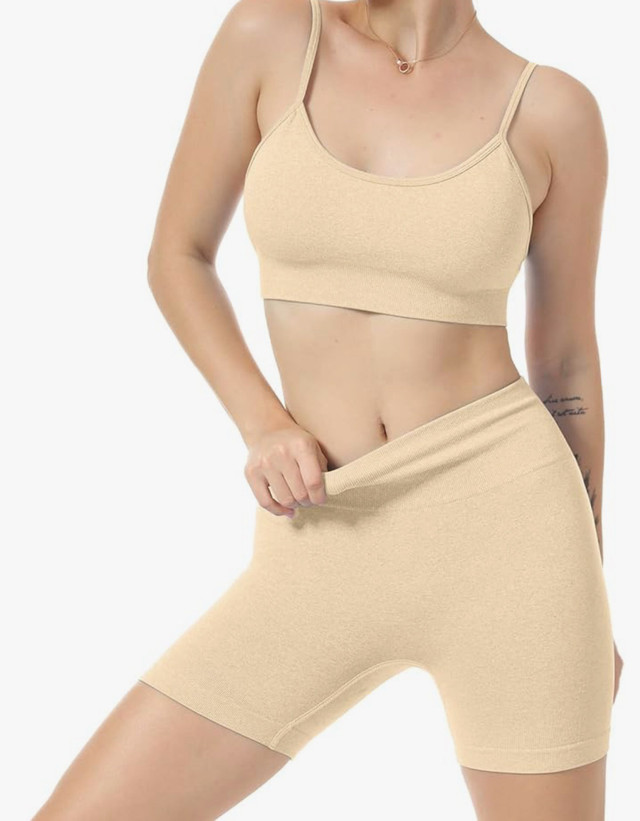 FINETOO-Women Seamless Activewear Set 2 Piece-Size S