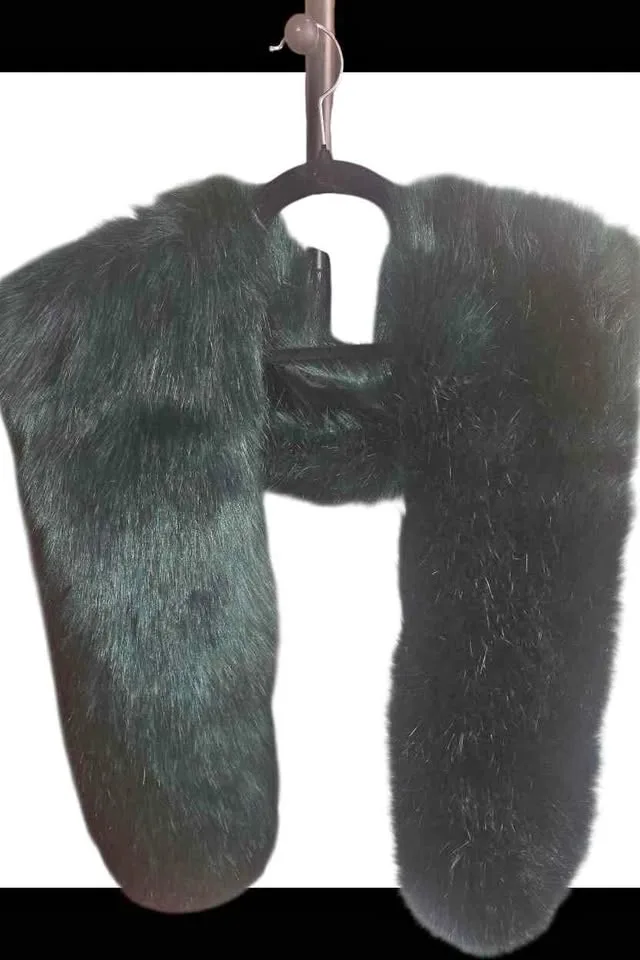 Faux Fur Scarf ( green)