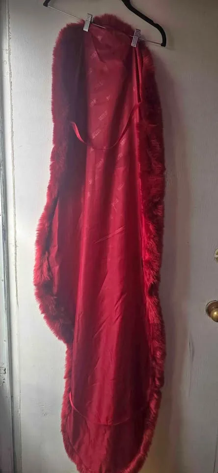 Red Faux Fur Stole/shawls