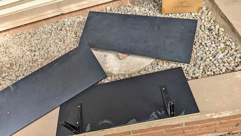 3 Black shelves with plastic brackets thumbnail