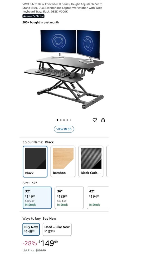 VIVO 81cm Standing Desk Converter - photo 3
