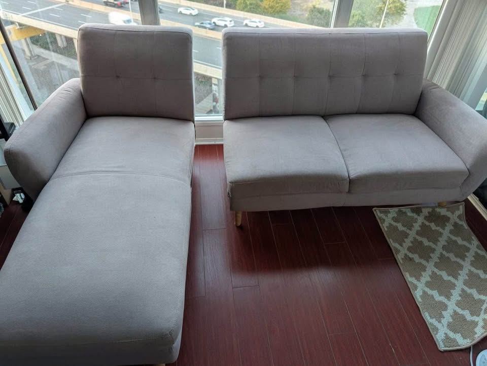 Structube L-Shaped Couch in Dusty Rose colour - photo 4