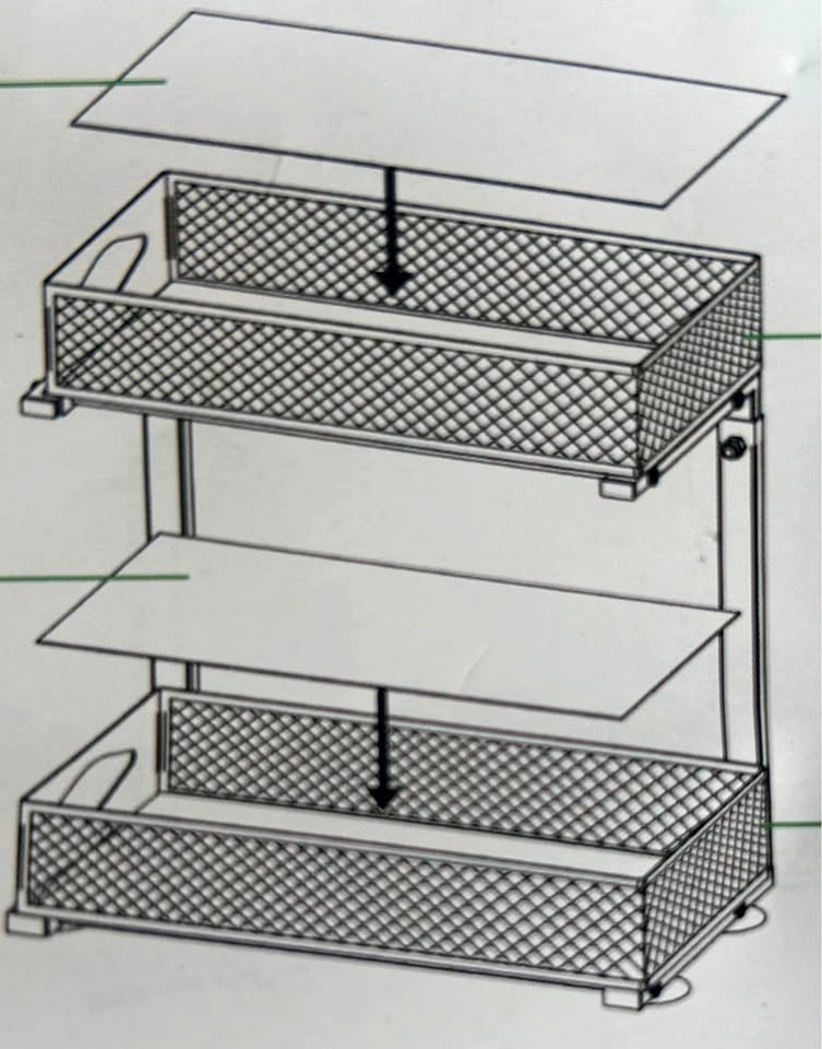 2 Tier Metallic Basket Organizer