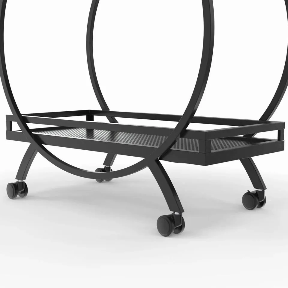 HOMETRENDS Patio Bar Cart - Black image indicator(2)
