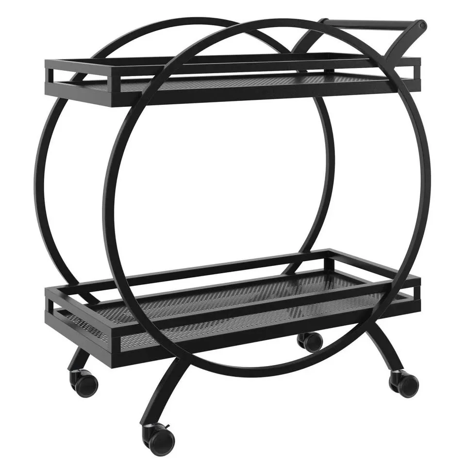 HOMETRENDS Patio Bar Cart - Black image indicator(3)