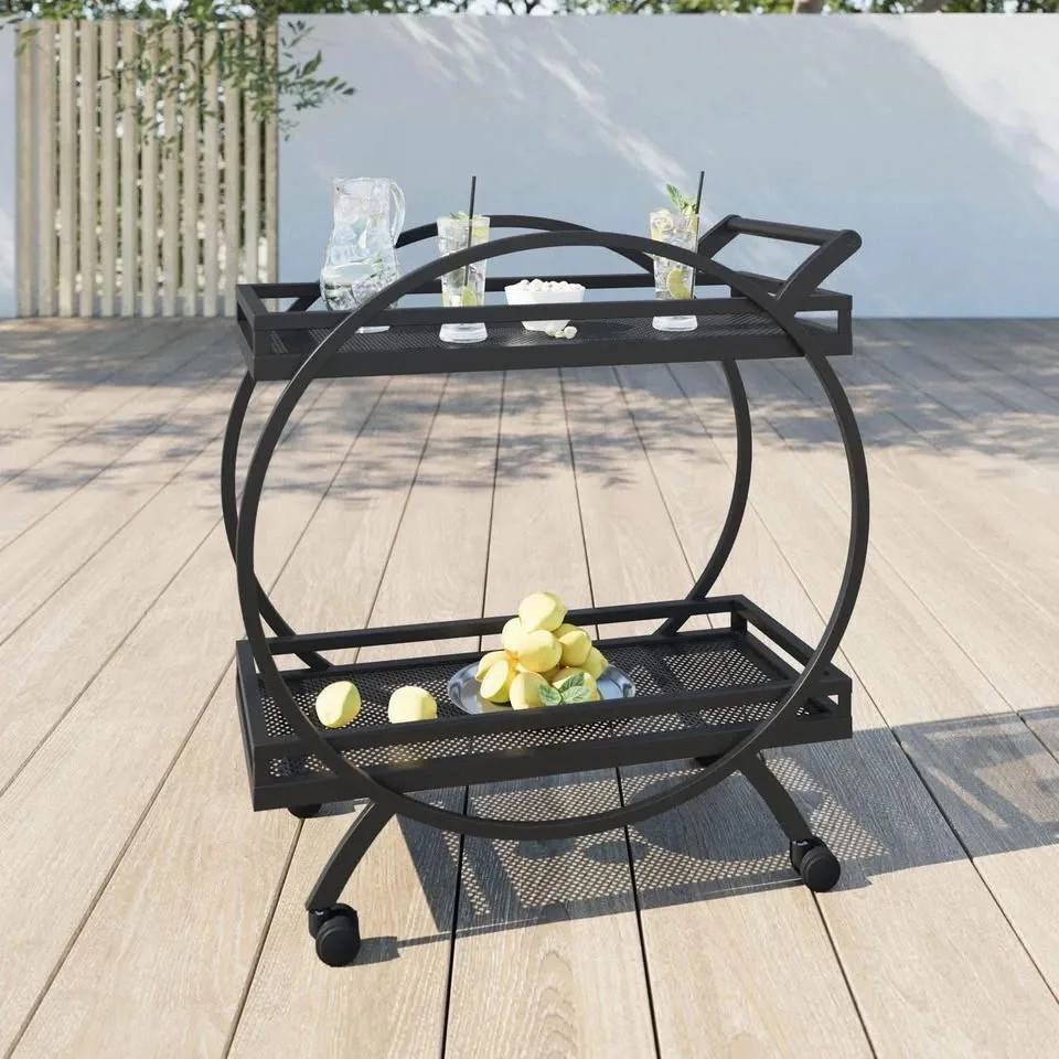 HOMETRENDS Patio Bar Cart - Black image indicator(8)