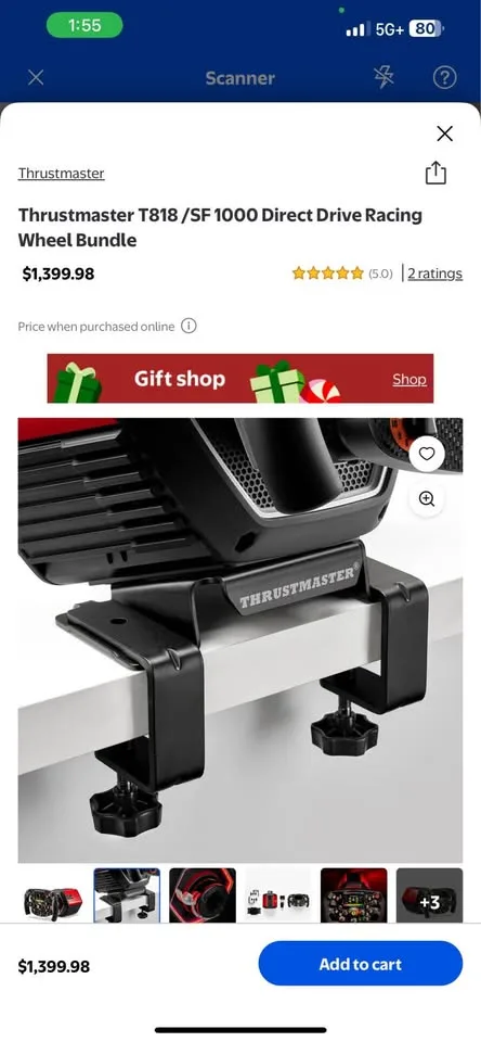 Thrustmaster T818 /SF 1000 Direct Drive Racing Wheel bundle BNIB image indicator(4)