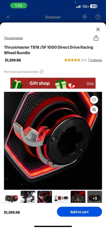 Thrustmaster T818 /SF 1000 Direct Drive Racing Wheel bundle BNIB image indicator(5)