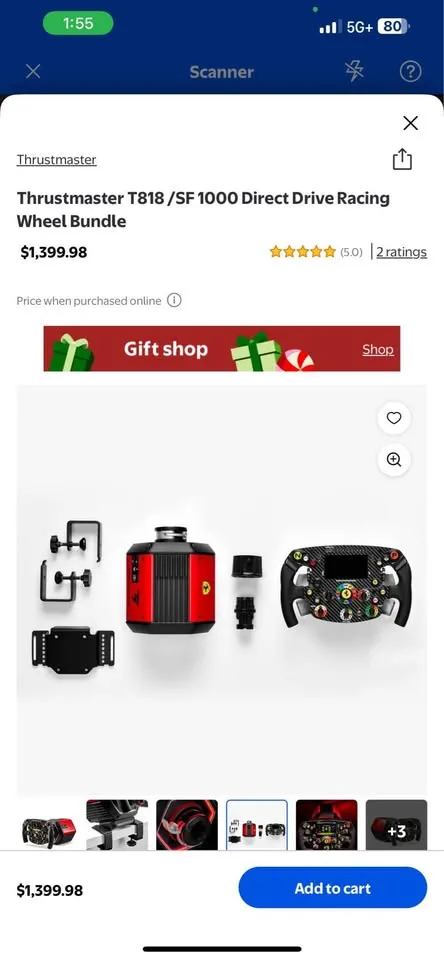 Thrustmaster T818 /SF 1000 Direct Drive Racing Wheel bundle BNIB image indicator(6)