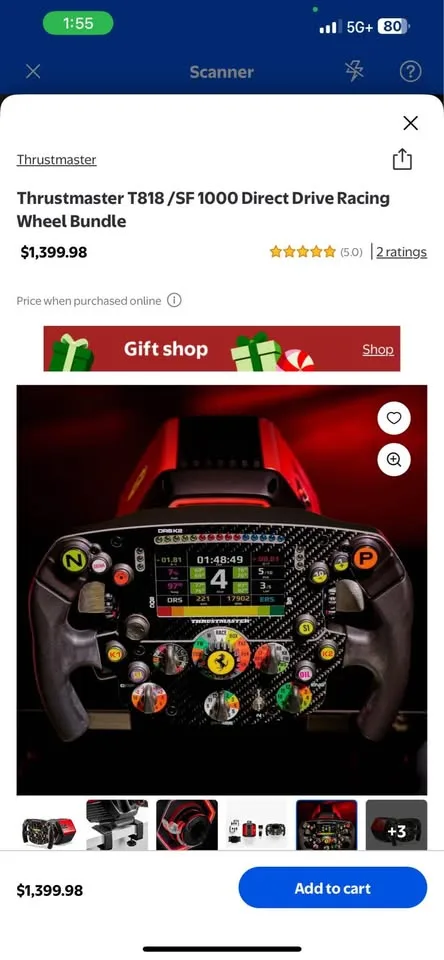 Thrustmaster T818 /SF 1000 Direct Drive Racing Wheel bundle BNIB image indicator(7)