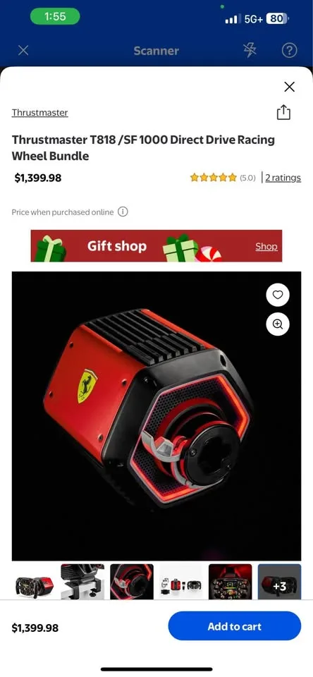 Thrustmaster T818 /SF 1000 Direct Drive Racing Wheel bundle BNIB image indicator(8)