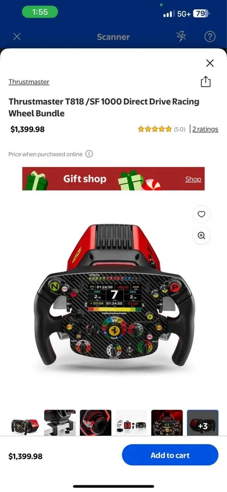 Thrustmaster T818 /SF 1000 Direct Drive Racing Wheel bundle BNIB image indicator(9)