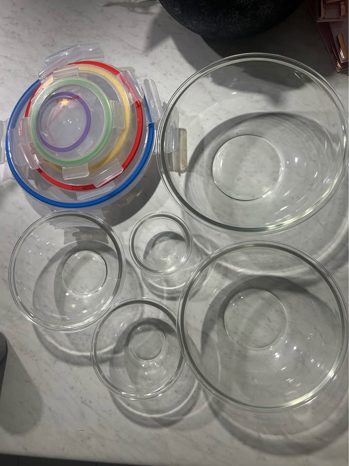 Set of 5 Glass Nesting Bowls with Lids - photo 2