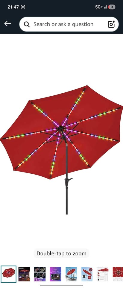 Patio Umbrella with 80 Lights - photo 2