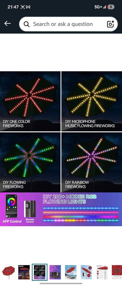 Patio Umbrella with 80 Lights - photo 3