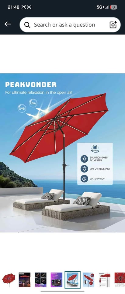 Patio Umbrella with 80 Lights - photo 5