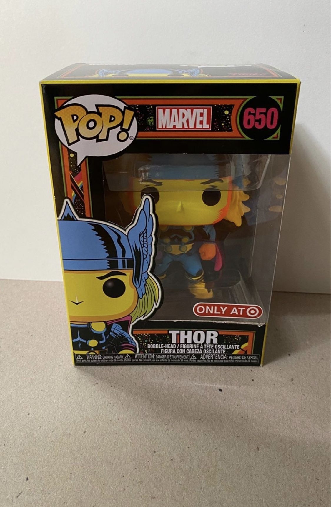 Funko Pop Marvel Blacklight Thor #650 Target Exclusive