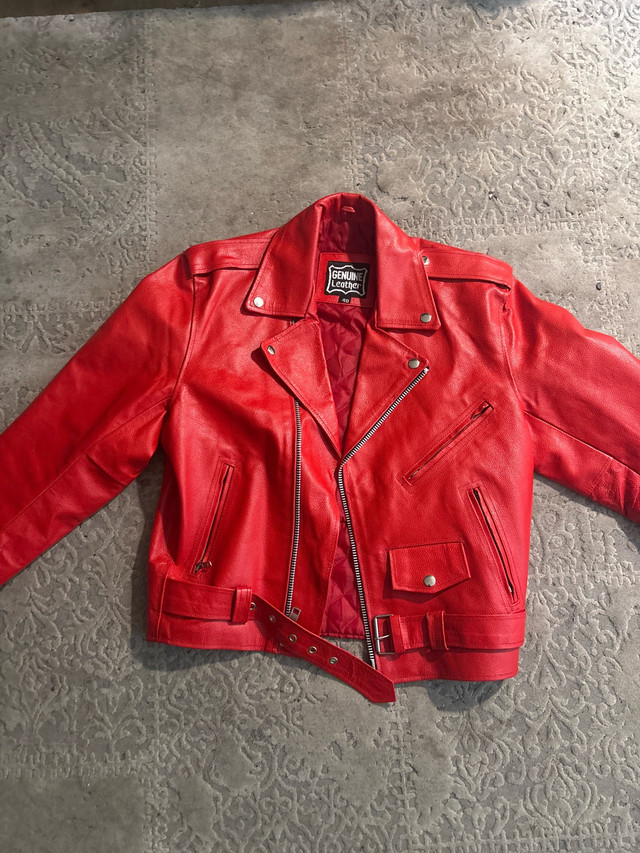 red leather jacket
