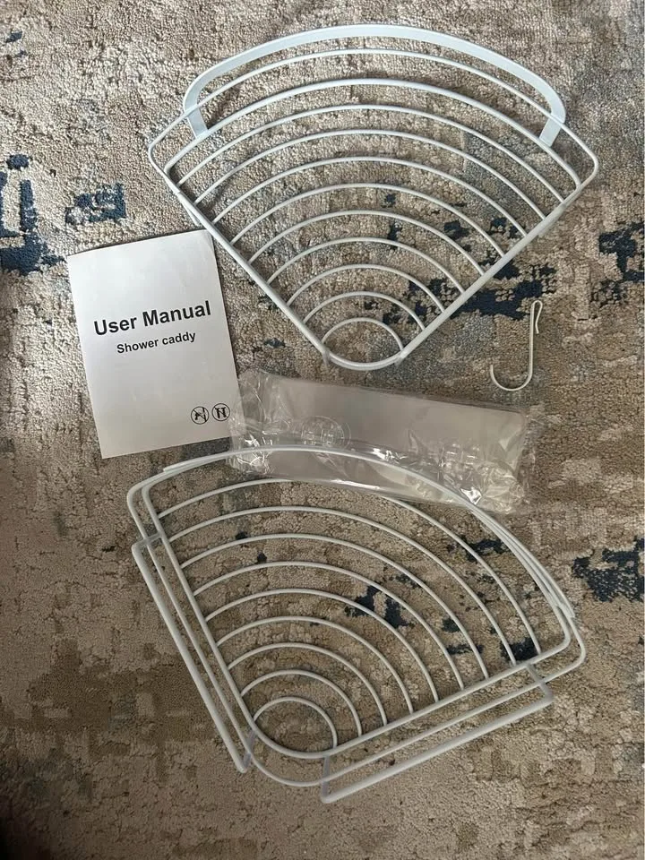 2 Corner Shower Caddy, Wall Mounted with Adhesive -New! image indicator(2)