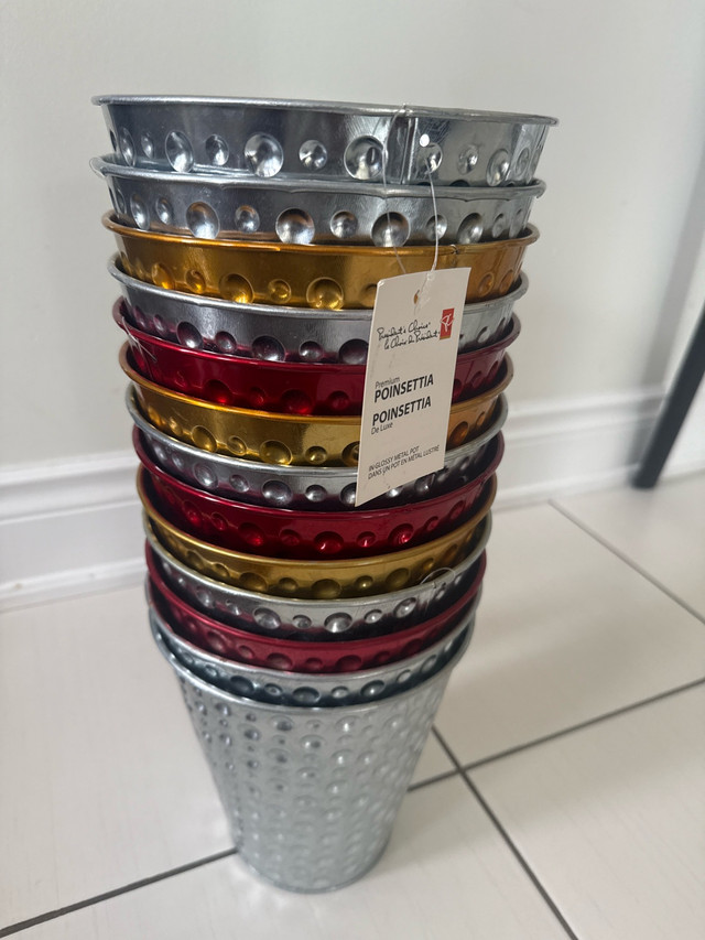 Pottery Barn Poinsettia Buckets
