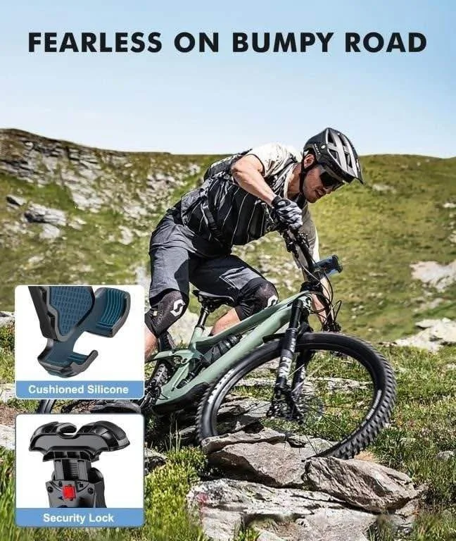 Bike Phone Mount, Upgrade [1s Lock][Secure Protection] image indicator(4)