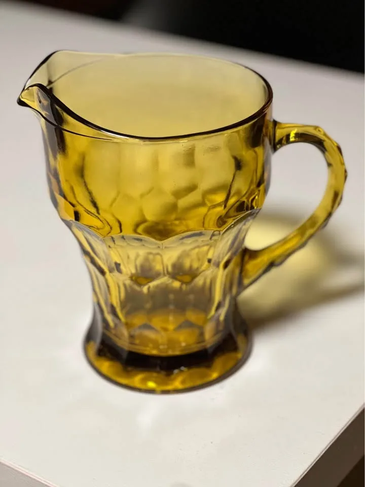 Vintage Anchor Hocking Georgian Amber 7.5” Pitcher image indicator(2)