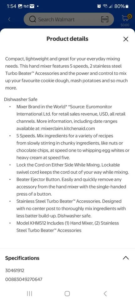 Kitchen Aid 5 speed hand mixer image indicator(4)