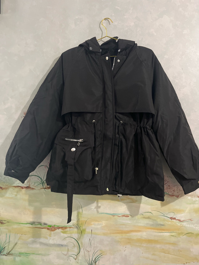 Black Hooded Jacket, XL